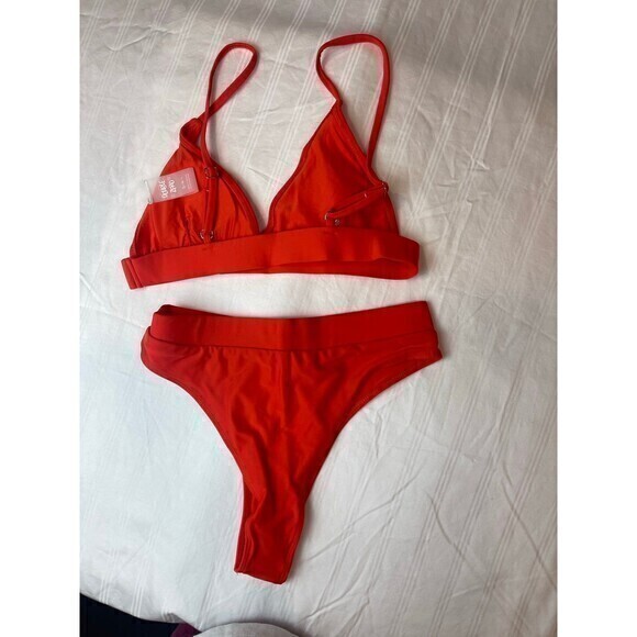 Double Zero Bright Orange High‎ Cut Bikini Set Size Small RefN04 - Picture 8 of 8
